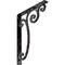 Ekena Millwork Avery Wrought Iron Bracket, (Single center brace), Antiqued Warm Silver 1 1/2"W x 12"D x 15"H BKTM01X12X15SAVAWS - alternate 1